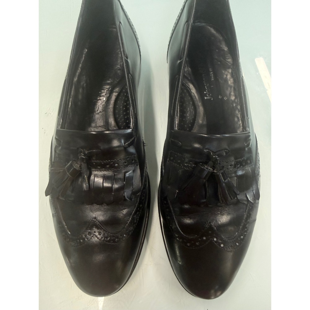 Johnston & Murphy Black Leather Tassel Loafers Mens Dress Shoes